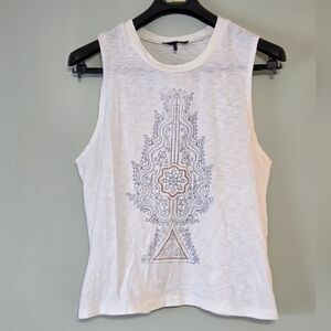 ​House of Harlow 1960 Size M Ivory Graphic Sleeveless Tee